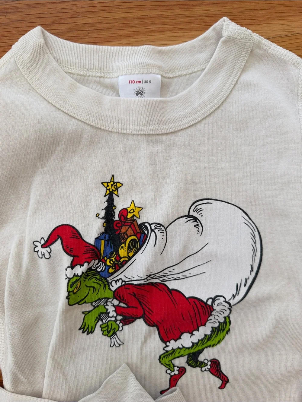 2 pack Kids Cream Grinch Holiday Pajama Set - Long Sleeve Top & Pants